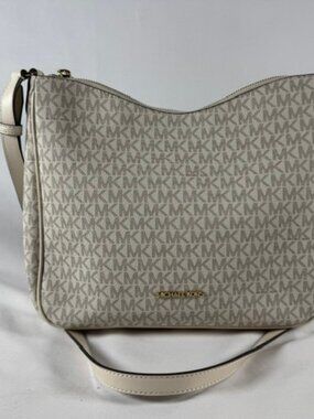 Michael Kors Nayla Medium Signature Logo Messenger Bag - Beige/Cream, NWOT